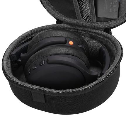 Linkidea kõrvaklappide kandekott, mis ühildub Skullcandy Crusher Wireless/ANC/360 kõrvaklappidega, Hesh 3, kaitsev kõva kestaga peakomplekti reisikott kaablite jaoks (must)