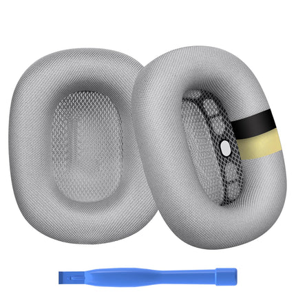 MMOBIELi AirPods Max kõrvaklappide vahetuskõrvapadjad - kvaliteetsed mäluvahust ja võrkkangast kõrvaklappide kõrvapadjad silikoonkihiga - kõrvaklappide vahetuspadjad - hõbedased
