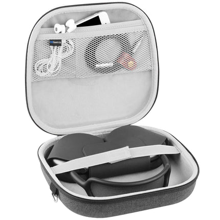 Geekria Shield Headphone Case, Compatible with AirPods Max Headphone Case, Replacement Hard Shell Travel Carrying Case with Space for Smart Case and Accessory Storage (Dark Gray)
