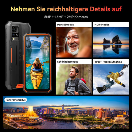 Blackview BV4800SE Andriod 15 Outdoor Handy Ohne Vertrag, 12GB+64GB/2TB TF, Gemini AI 90Hz 6.56" Display Outdoor Smartphone Ohne Vertrag, 16MP+8MP Octa-Core NFC, IP69K Buastellenhandy