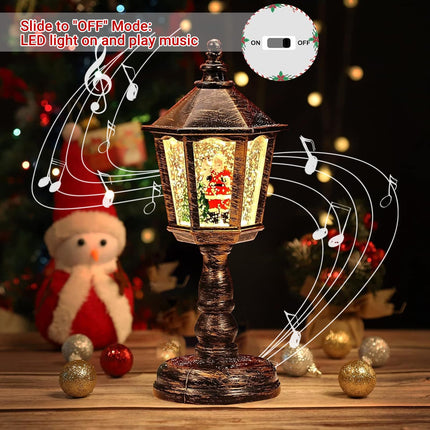 Christmas lantern, the illuminated snow games, Christmas lantern with snow flurries, snow globe, snow lantern Christmas candle, LED snow lantern with snowman, for dining table, fireplace, window