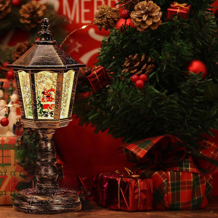 Christmas lantern, the illuminated snow games, Christmas lantern with snow flurries, snow globe, snow lantern Christmas candle, LED snow lantern with snowman, for dining table, fireplace, window