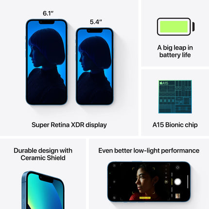 Apple iPhone 13 Mini 128GB - sinine (renoveeritud)