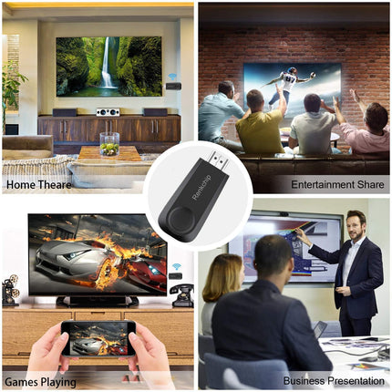 WiFi Display Dongle, Wireless Display Dongle, HDMI Adapter, 1080P Portable TV Receiver, Airplay Dongle Mirror Screen from Phone to Big Screen, Support Miracast Airplay DLNA