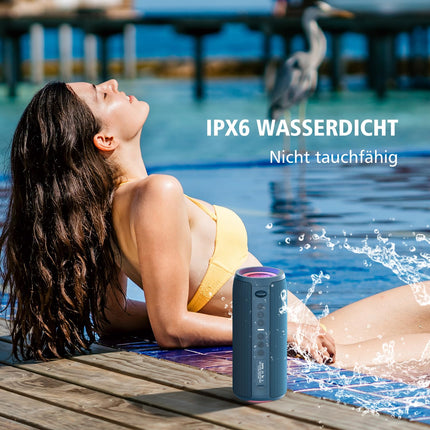 ZEALOT Bluetooth-kõlar valgusega, kaasaskantav Bluetooth-kõlar, 40 W võimas stereo, kahekordne sidumine, AUX-port, USB, Micro SD/TF, Bluetooth 5.2 ja IPX6 veekindlus