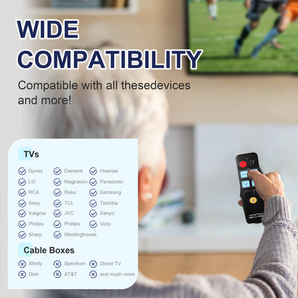Universal seniors remote control TV with large buttons for elderly people with backlite, Universal TV remote control - Universal - Simple