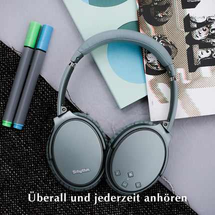 Srhythm NC35 aktiivse mürasummutusega kõrvaklapid, juhtmevabad Bluetooth-kõrvaklapid - LDAC-režiim, kiire laadimine, 50+ taasesitust, kõrvaklapid mikrofoniga, kahe seadme sidumine, mäluvalgu kõrvaklapid