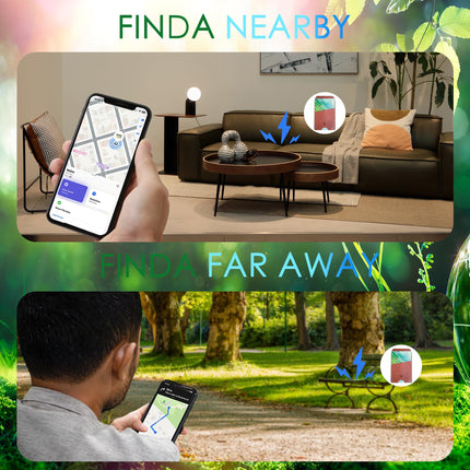 SEINXON Elite rahakoti jälgija Qi juhtmevaba laadimisega IP68 õhuke esemete leidja käekott pagasiga, töötab Apple Find My rakenduse ja võrguga (ainult iOS), roheline