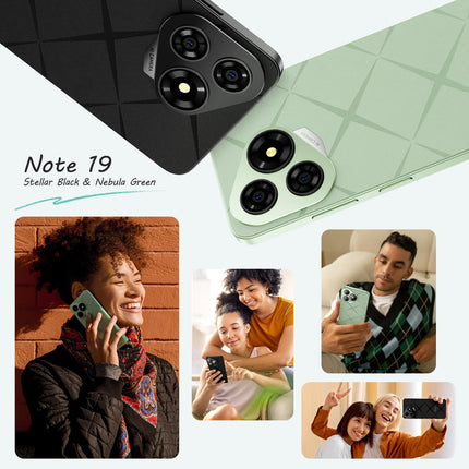 Ulefone Note 19 nutitelefon ilma lepinguta Android 14 5000mah Octa Core 6.56" HD+ 6GB+32GB/512GB SD 8MP+5MP panoraamkaamera 4G kahe SIM-kaardiga mobiiltelefon odav Face ID GPS OTG 2-aastane garantii - must