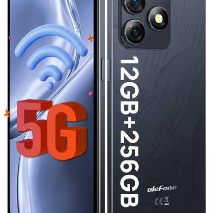 Ulefone Note 18 Ultra 5G mobiiltelefon ilma lepinguta, 50MP + 50MP + 32MP kaamera, 12GB + 256GB/SD-2TB Android 13 nutitelefon 18W kiirlaadimisega, 6,78-tolline FHD+, 5450mAh aku, GPS/OTG/NFC, must