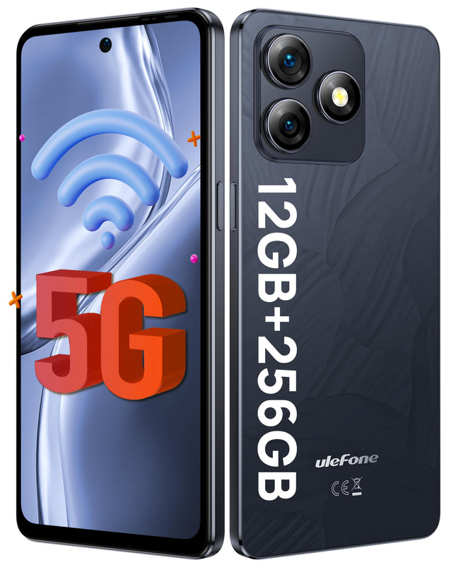 Ulefone Note 18 Ultra 5G mobiiltelefon ilma lepinguta, 50MP + 50MP + 32MP kaamera, 12GB + 256GB/SD-2TB Android 13 nutitelefon 18W kiirlaadimisega, 6,78-tolline FHD+, 5450mAh aku, GPS/OTG/NFC, must