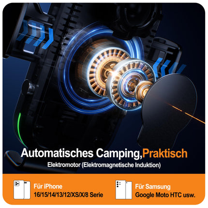 Auckly 15W autotelefoni hoidik laadimisfunktsiooniga, [270° automaatne kinnitus], Qi induktiivne laadimisjaam auto juhtmevaba laadija, autolaadija iPhone 12 13 14 15 16 seeriale ja Samsungile, kiirlaadimine