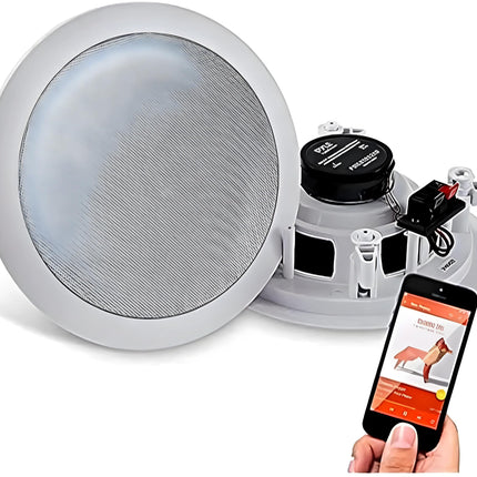 Pyle laekõlar, seinakõlar Bluetooth, 200W - 16,5 cm - sisseehitatud kõlar, Bluetooth kõlar - kodukino, kontori, lameda ja ümara helisüsteemi jaoks - stereosüsteem, seinale, riiulile ja lakke