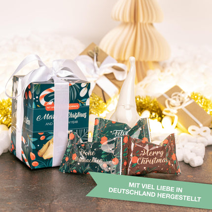 FOOD Crew 30x Christmas fortune cookies with speculatius flavor - fortune cookies - Christmas sweets - pastries individually wrapped with German sayings - vegan - Made in Germany