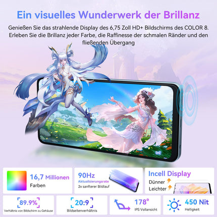 Blackview 2025 mobiiltelefon ilma lepinguta 16GB+128GB, 6000mAh, 50MP, nutitelefon ilma lepinguta odav 6.75" 2.0Ghz kaheksatuumaline, ekraan 4G kahe SIM-kaardiga mobiiltelefonid, sõrmejäljelugeja/näotuvastusega/GPS/OTG