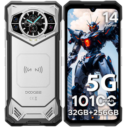 DOOGEE S200 5G õuetelefon Android 14.32GB+256GB õuetelefon ilma lepinguta, 6.72" FHD+ 120Hz 1.32" AMOLED tagumine ekraan, 100MP+20MP 10100mAh, IP68/IP69K/MIL-STD-810H, kahekordne 5G SIM/OTG/NFC/GPS
