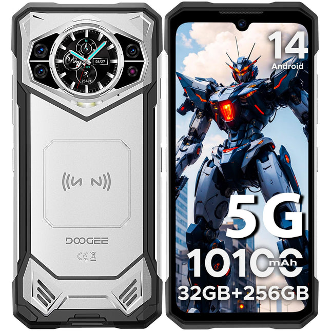 DOOGEE S200 5G õuetelefon Android 14.32GB+256GB õuetelefon ilma lepinguta, 6.72" FHD+ 120Hz 1.32" AMOLED tagumine ekraan, 100MP+20MP 10100mAh, IP68/IP69K/MIL-STD-810H, kahekordne 5G SIM/OTG/NFC/GPS