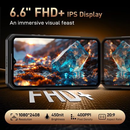 OUKITEL WP39 Pro Outdoor Smartphone 5G - 36GB+512GB/TF 2TB 11000mAh Outdoor Mobile Phone Without Contract, 6.6” FHD+ Android 14 Waterproof Construction Site Phone, 64MP+32MP+8MP Night Vision Camera, NFC/GPS/IP68/Face ID