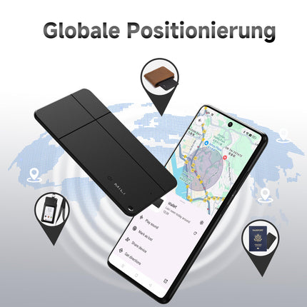 MiLi MiCard Wallet Tracker for Android, Wireless Rechargeable Smart Tracking Card with NFC Digital Business Card, Compatible with Google Find My Device APP (Android ONLY), for Suitcases/Bags