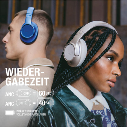 Fresh 'N Rebel Clam Fuse Bluetooth kõrvaklapid hübriidse aktiivse mürasummutusega, ENC mikrofoniga (täiuslikud kõned), juhtmevabad kõrvaklapid ümbritseva režiimiga, 45 tundi mänguaega (roosa)