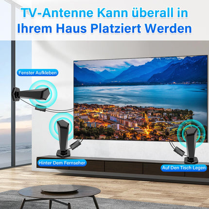 DVBT/DVBT2 antenn võimendiga - HDTV siseantenn teleritele, 420 km pikkune ulatus ja 360° vastuvõtt, magnetilise alusega - toetab 4K 1080P - kõik DAB/UHF/VHF telerid