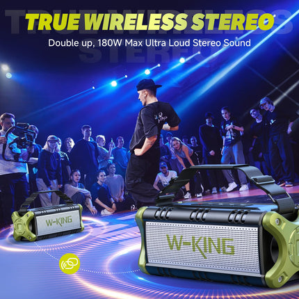 W-KING Bluetooth Speaker Large 90W Peak, Bluetooth Music Box, 50W Deep Bass, IPX6 Waterproof, Portable Party Loud Speaker Boxes, Boombox Outdoor Speaker, 40H, EQ, Power Bank, AUX, TF, NFC