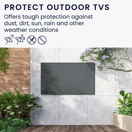 kwmobile 55" Outdoor TV Cover - TV Case Screen Protector - Weatherproof Protective Cover - Grey