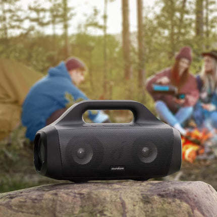 Soundcore Motion Boom Bluetooth speaker by Anker, with titanium audio drivers, BassUp technology, IPX7 water protection, 24h battery, ideal for outdoors, garden, beach