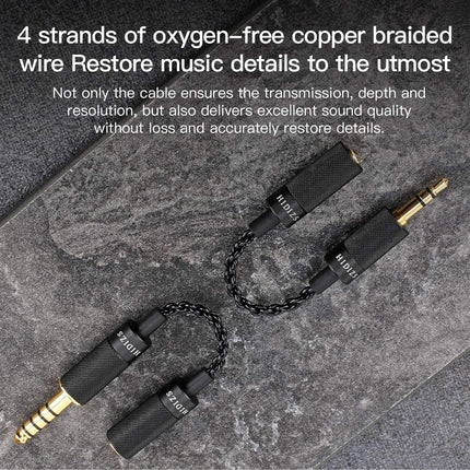 HIDIZS Symmetrical Adapter, 4.4 mm Male to 2.5 mm Female, Headphone Extension Cable for Cell Phones, Headphones, Speakers, Tablets, PCs, MP3 Players