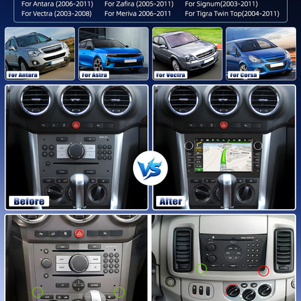 [2+64G] SIXWIN Android 13 autoraadio Opel Corsa d/Astra h/Zafira b/Meriva mudelitele koos Carplay/Android Auto/Mirrorlinkiga, 7-tolline mahtuvuslik puuteekraan, toetab WiFi, GPS, FM, Bluetooth EQ