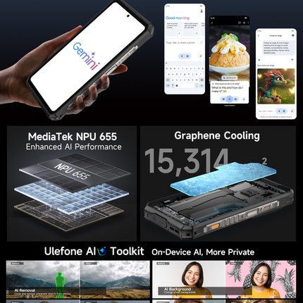Ulefone Armor 28 Pro välistingimustes kasutatav mobiiltelefon 5G tehisintellektiga nutitelefon 32GB+512GB/SD-2TB, 6.67" FHD+ 120Hz AMOLED+1.04" alamekraan 10600mAh 120W 50MP + 50MP + 50MP + 64MP öönägemine Android 14/3 pesa/OTG/NFC must