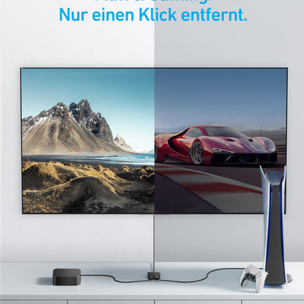 Anker HDMI-lüliti, 4K @ 60Hz, kahesuunaline lüliti, 2-in-1 väljund sileda pinnaga, toetab HDR-i, 3D-d, Dolbyt, ühildub sülearvutite, arvutite, Xboxi seeria, PS5/PS4, projektorite jne.