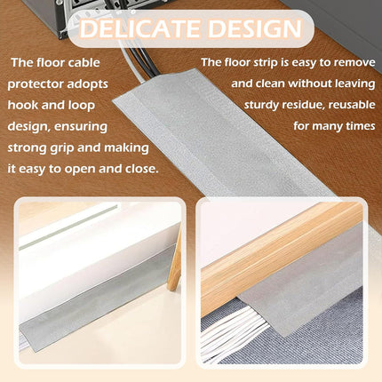 Floor cable covers, 3 m, cable protector, cable cover, to protect the cable and to protect the cable (3 m, grey)