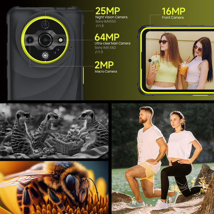Ulefone Armor X31 Pro 5G Outdoor Handy, 16GB+256GB/2TB Android 14 Rugged Smartphone, 6050mAh, 64MP+25MP Nachtsicht, 120Hz 6,56 Zoll FHD+ Display, Dual SIM/Fingerabdruck/Okta-Kern/IP68/GPS/NFC/OTG Grün