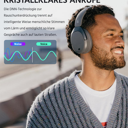Edifier W830NB Wireless Over-Ear Headphones with -45dB ANC, 94-Hour Battery, LDAC Hi-Res Sound, Spatial Audio, Fast Charging, Bluetooth V5.4 - Grey