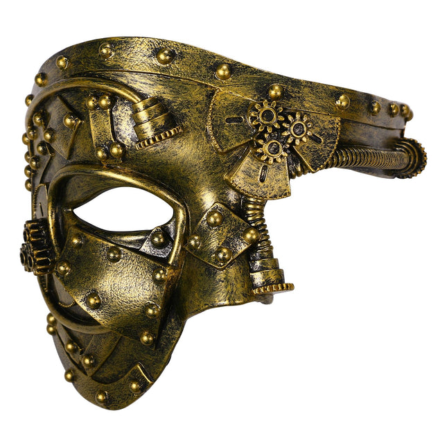 Oidea Steampunk Maskeraadimask meestele: Vintage Mehaaniline Küborg Ooperifantoom Veneetsia Mask Halloweeni Kostüüm Ballipeo Karnevali Poolmask Antiikkuld