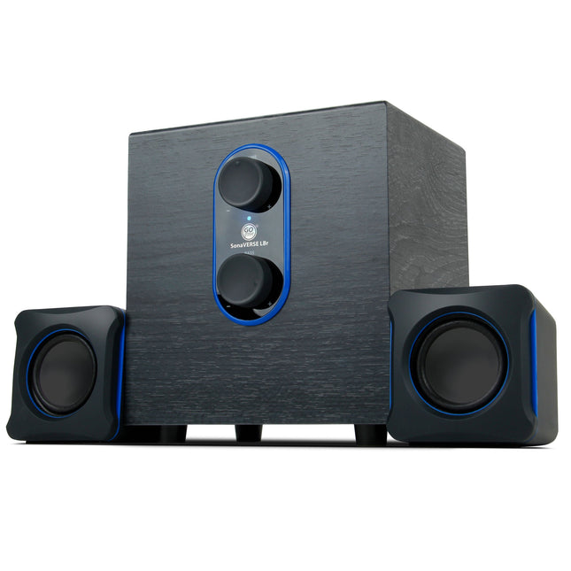 GOgroove 2.1 arvuti kõlarisüsteem subwooferiga SonaVERSE LBr - USB 3,5 mm AUX-audiosisendiga, bassi/helitugevuse reguleerimine, 11 W RMS - kompaktne suurus Ideaalne sülearvutile, väiksem