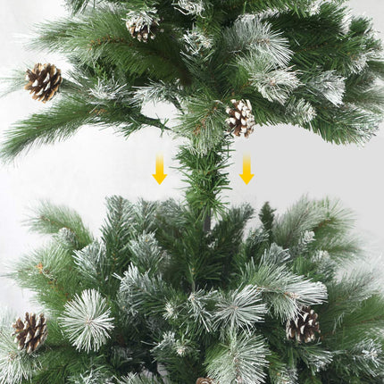 SOLAGUA NAVIDAD kunstkuusk, ekstra täidetud kombineeritud kaheleheline kuusk, 150–240 cm, metalltoega puud (roheline, 150 cm, 418 oksaga)