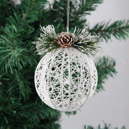 ZHYI Christmas Tree Decorations, 4 Pack White Pine Cones Rattan Christmas Tree Ornament Xmas Trees Wedding Party Decorations
