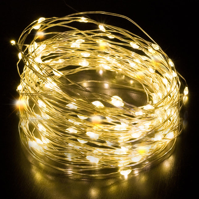 Desiretech - 200 LED-patareidega töötavat kettvalgustit - 20M vasktraadist haldjavalgustid - ainult sise-/välistingimustes (patareikarp sees) - dekoratiivne LED pulmadeks, jõuludeks, magamistuppa ja pidudeks