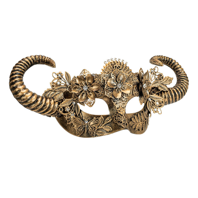 W WIDMANN MILANO Party Fashion - Eye mask ram with horns, animal mask, ram, carnival accessory