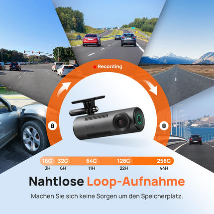 70mai 2K WiFi videoregistraator autodele M310, 1296P WDR autokaamera, öönägemine, 24-tunnine parkimise jälgimine rakenduse juhtimisega, tsükli salvestus, kokkupõrke tuvastamine, max 256 GB