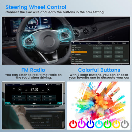 Hikity juhtmevaba CarPlay autoraadio 1 DIN ekraaniga, Android Auto raadio, Bluetooth vabakäesüsteem, 6,9-tolline puutetundlik ekraan, FM/EQ, 2 USB tahavaatekaamera