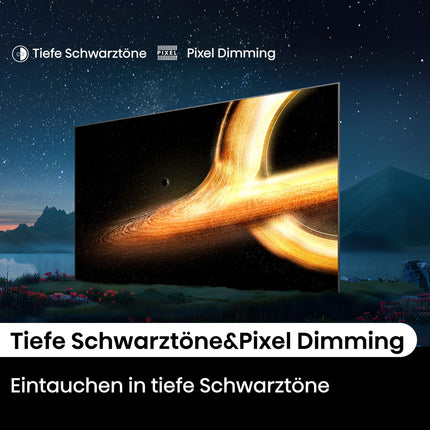 Hisense 55A85N 139 cm (55-tolline) televiisor, 4K UHD OLED nutiteler, 120 Hz, HDMI 2.1, mängurežiim Pro, AMD FreeSync Premium, Dolby Vision IQ ja Atmos, Bluetooth, sisseehitatud Alexa, must, [2024]