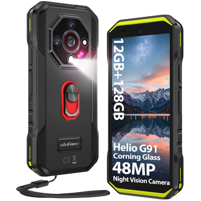 Ulefone Armor X32 õues kasutatav nutitelefon 2025, MTK G91 48MP+20MP öönägemisvõimega 12GB+128GB/2TB SD 5.65" Corning Glass 5500mAh Android 14 veekindel mobiiltelefon kahe SIM-kaardiga sõrmejäljelugeja NFC 2-aastane garantii - roheline