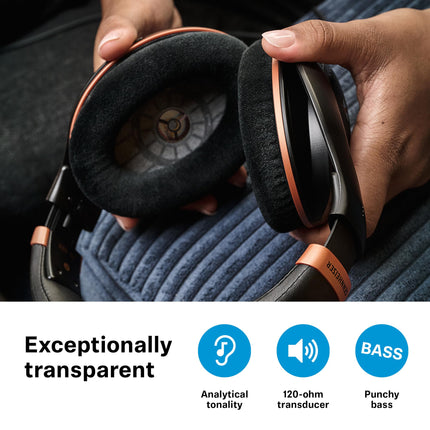 Sennheiser HD 505 SE juhtmega kõrvaklapid läbipaistva heli ja kontrollitud bassiga, optimeeritud mugavus, muusika, töö ja mängude jaoks – komplektis 1,80 m juhe – Copper Edition