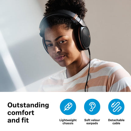 Sennheiser HD 505 SE juhtmega kõrvaklapid läbipaistva heli ja kontrollitud bassiga, optimeeritud mugavus, muusika, töö ja mängude jaoks – komplektis 1,80 m juhe – Copper Edition