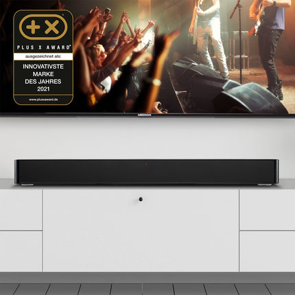 MEDION P61155 2.0 Soundbar with Bluetooth (incl. remote control, touch control, HDMI (ARC), AUX, optical input, 2 x 30 W RMS)