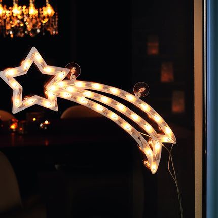 Konstsmide LED window silhouette, comet, 35 warm white diodes, 230V, indoor, white cable - 2160-010