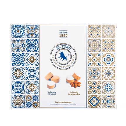 El Toro - Mandlite ja originaalsete polvoronide assortii - 500-grammine karp - Valladolid (Tordesillas) - Valmistatud mandlitest ja jahust - Jõulumaiused - traditsiooniline retsept.
